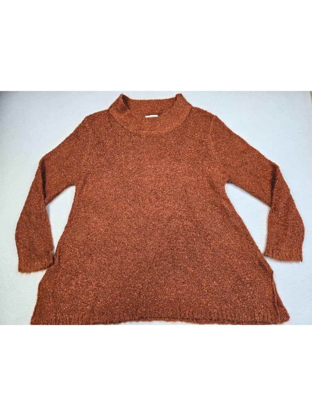Umgee USA Womens Large Brown Textured Knit Sweater Tunic Top